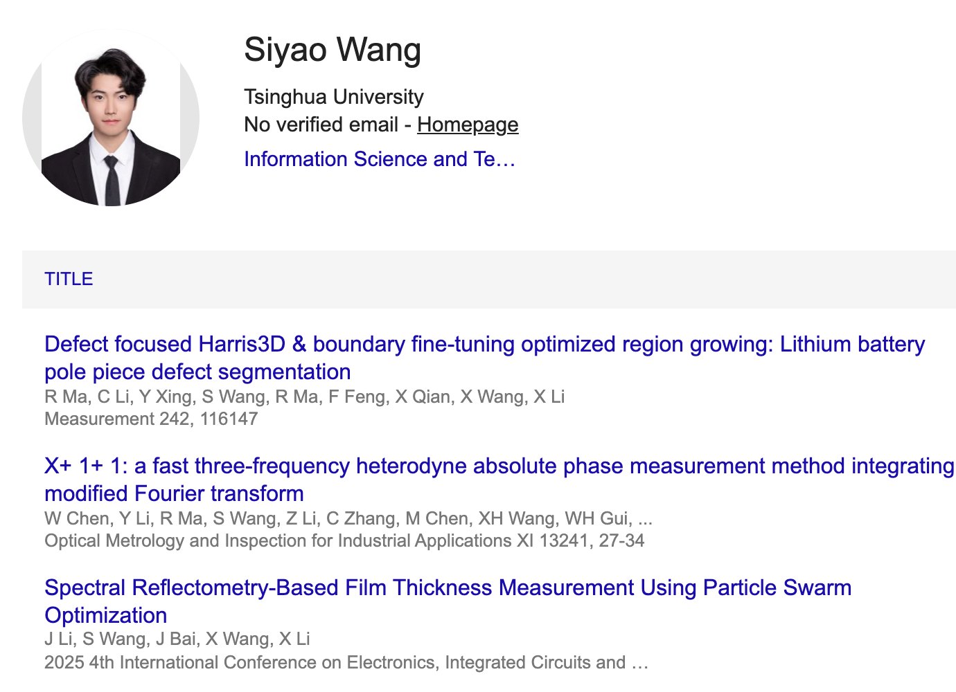Google Scholar 个人主页：3 篇论文，被引 19 次，h-index 2